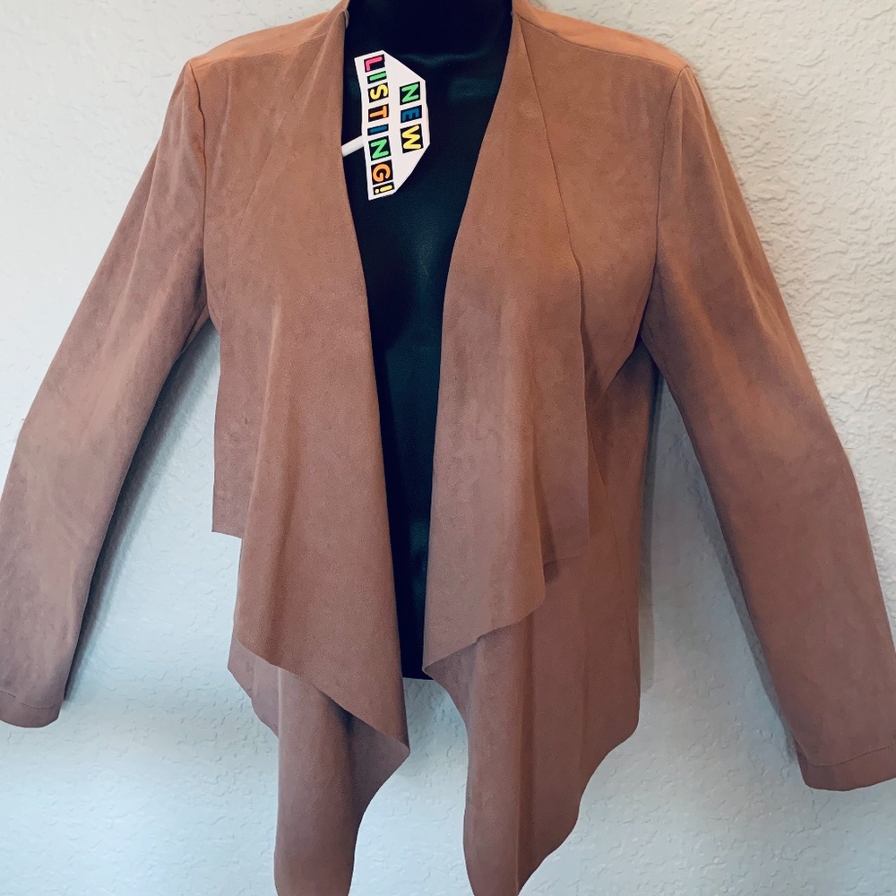 🪷Forever 21 women’s  waterfall faux suede jacket/cardigan